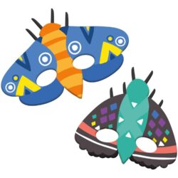 Papieren maskers buzzing bugs - 6 stuks