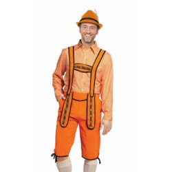 Lederhose Johann oranje lang - L Lederhose Johann oranje lang - L