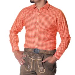 Trachtenshirt Leopold oranje lange mouw