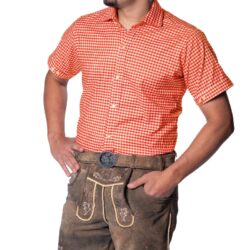 Trachtenshirt Leopold oranje korte mouw