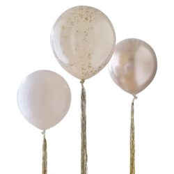 Ballonnen met gouden tasselslinger  - 3 stuks