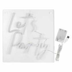 Wit Neon LED licht Lets Party - 29,5 cm