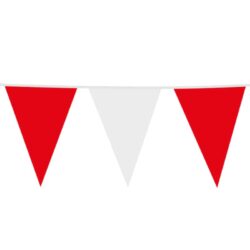 Vlaggenlijn PE rood wit - 10 meter - 30 x 45 cm