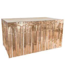 Tafelrok metallic rosé goud - 300 x 74 cm