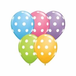 Latex ballonnen big polka dots - 11 inch - 25 stuks