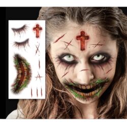 Zombie face tattoo