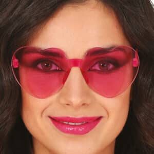 Transparant roze harten bril