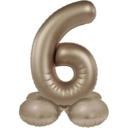Staande folieballon Cijfer 6 Starlight Gold - 41 cm