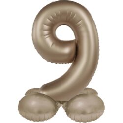 Staande folieballon Cijfer 9 Starlight Gold - 41 cm