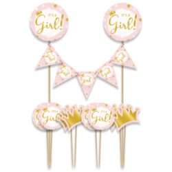 Taartdecoratie set "It's a girl" - 9 stuks