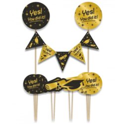 Taartdecoratie set "You did it" - 9 stuks