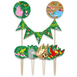 Taartdecoratie set "jungle" - 9 stuks