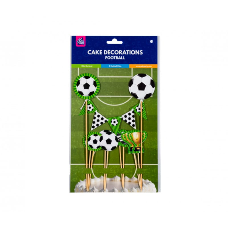 Taartdecoratie set "voetbal" - 9 stuks Taartdecoratie set "voetbal" - 9 stuks