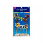 Taartdecoratie set "trucks" - 9 stuks