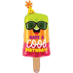 Folieballon waterijs "Cool Birthday" - 115 cm