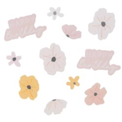 Tafelconfetti happy birthday bloemen - 14 gram