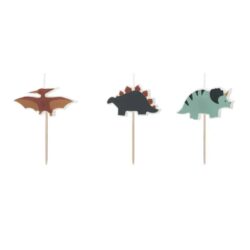 Dino kaarsen set - 3 stuks - 3 cm