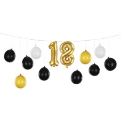 Ballonslinger 18 jaar zwart-goud