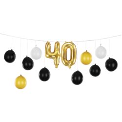 Ballonslinger 40 jaar zwart-goud