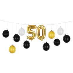 Ballonslinger 50 jaar zwart-goud