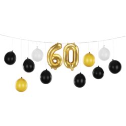 Ballonslinger 60 jaar zwart-goud