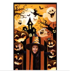 Deur decoratie "Happy Halloween" ( 145 x 240 cm)