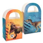 T-Rex Party cadeau zakjes - 4 stuks - 15,5 x 13 x 8 cm