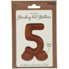 Staande folieballon Cijfer 5 Chocolate Brown - 72 cm