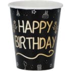 Bekers shining glam happy birthday - 250 ml - 8 stuks Bekers shining glam happy birthday - 250 ml - 8 stuks