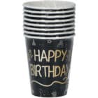 Bekers shining glam happy birthday - 250 ml - 8 stuks Bekers shining glam happy birthday - 250 ml - 8 stuks