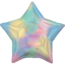 Folieballon iriserende regenboog ster - 48 cm