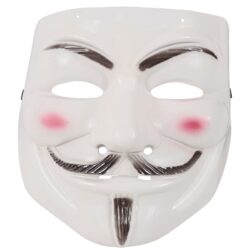 Wit masker met snor en sik