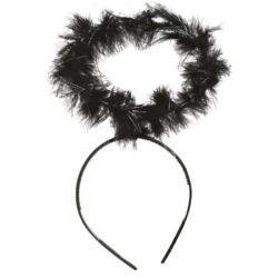 Tiara engel halo zwarte veren met tinsels
