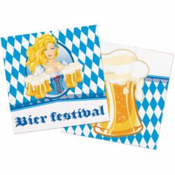 Oktober bier festival bierpullen servetten - 33 x 33 cm - 20 stuks