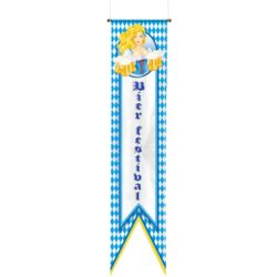 Oktober bier festival bierpullen banier - 40 cm x 180 cm