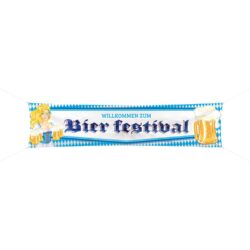 Oktober bier festival bierpullen spandoek - 180 cm x 40 cm