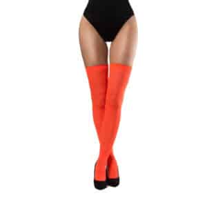 Neon oranje overknee kousen