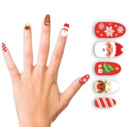 Santa Claus nagels met lijm (10 stuks) Santa Claus nagels met lijm (10 stuks)