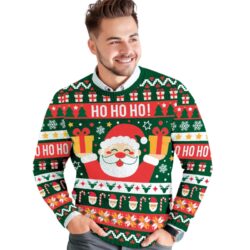 Heren kersttrui hohoho - groen
