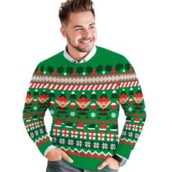 Heren kersttrui kerstelf - maat M - groen