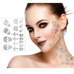 Gothic silver tattoos - 2 sheets