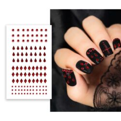 Rode nagelstickers - 1 sheet - 9 x 6 cm