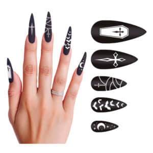 Vampire lange nagels met lijm (10 stuks)