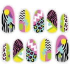 80's nagels met lijm (10 stuks)