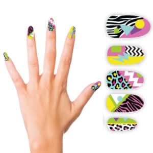 80's nagels met lijm (10 stuks)