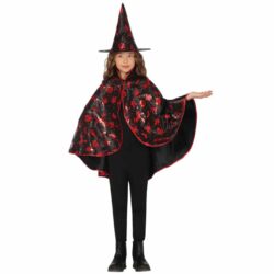 Zwarte heksenhoed en cape - kinderen - 50 cm