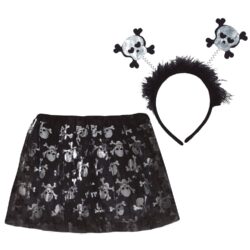 Meisjes pirate skulls set tutu en tiara - 30 cm
