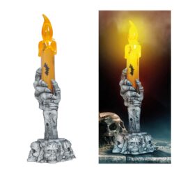 Skull kandelaar met LED kaars - 15 cm
