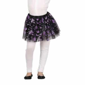 Meisjes tutu heksen zwart/ lila - 30 cm