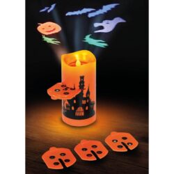 LED kaars met projector - 16 cm